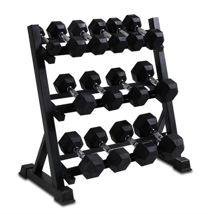 CHOOYOU 3 Tier Metal Steel Home Workout Gym Dumbbell Shelves Weight Rack Storage Stand factory